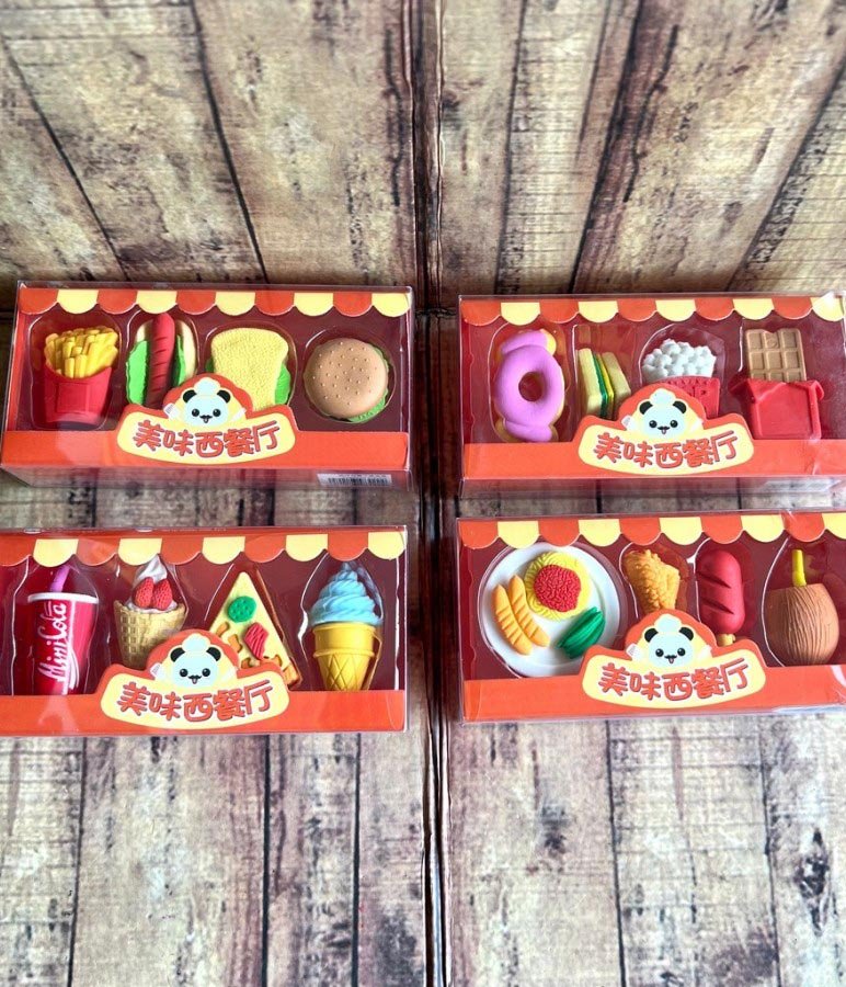 Fast food erasers set