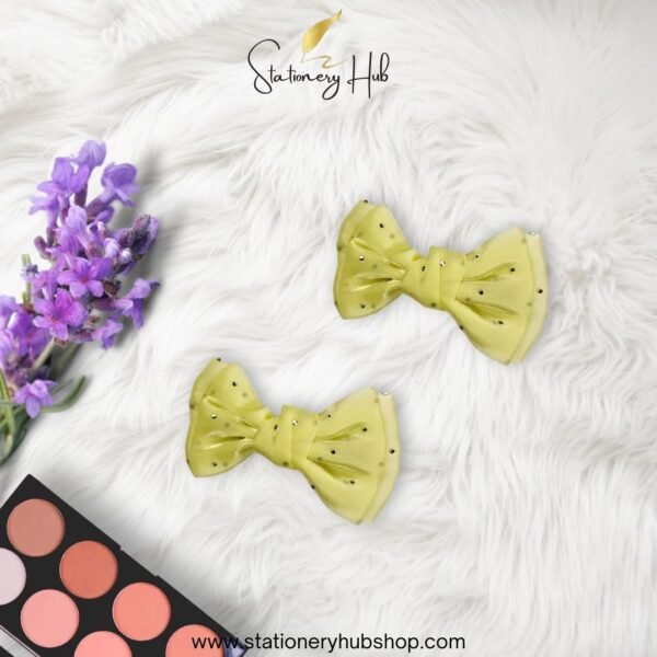 Rhine stone silk bow