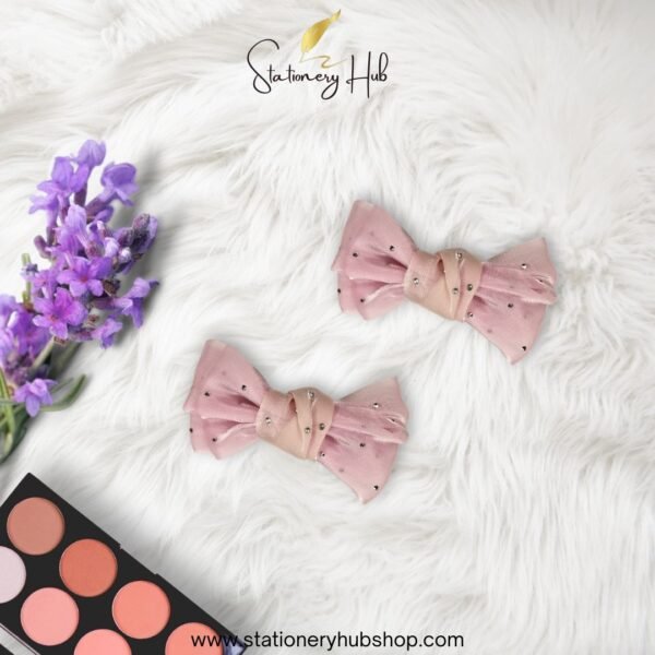 Rhine stone silk bow