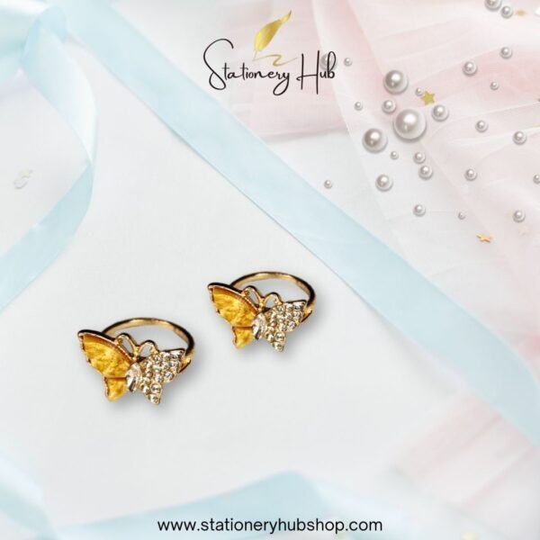 Rhine stone butterfly ring