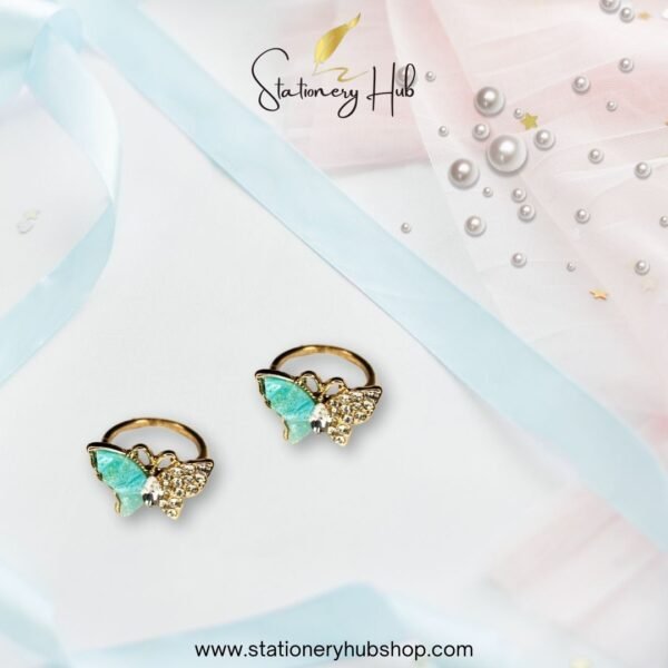 Rhine stone butterfly ring