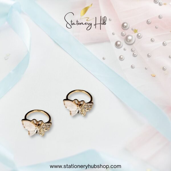 Rhine stone butterfly ring