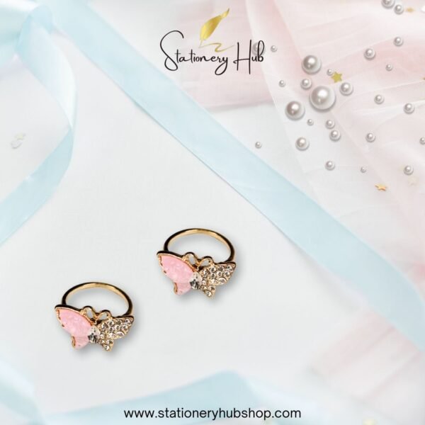 Rhine stone butterfly ring