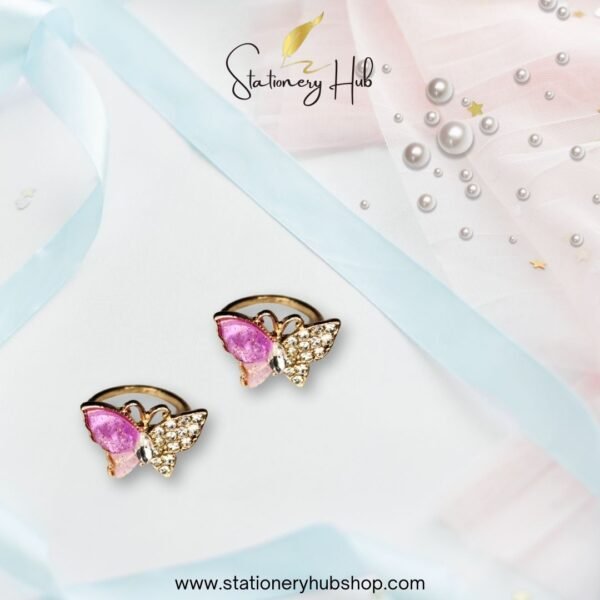 Rhine stone butterfly ring
