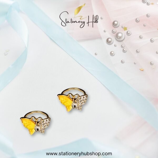 Rhine stone butterfly ring