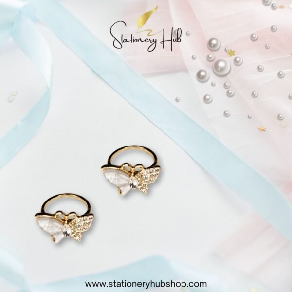 Rhine stone butterfly ring