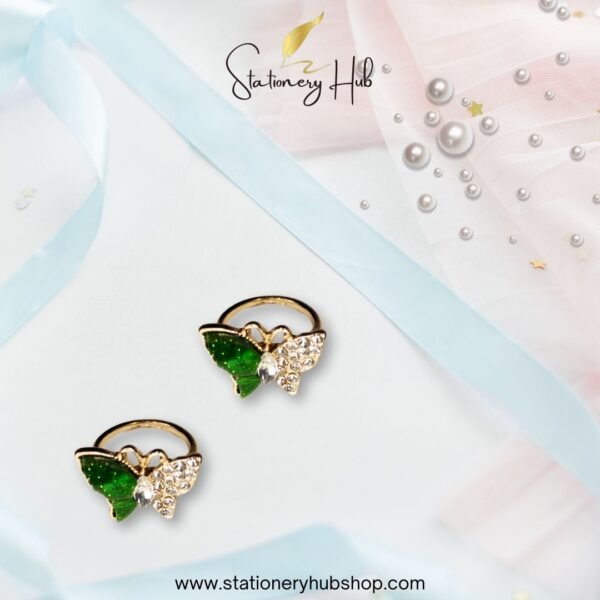 Rhine stone butterfly ring