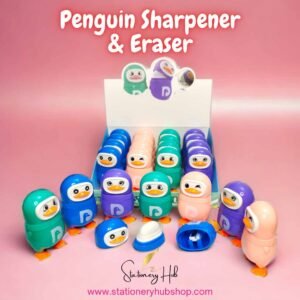Penguin Sharpener+Erasers+Toy – Blue