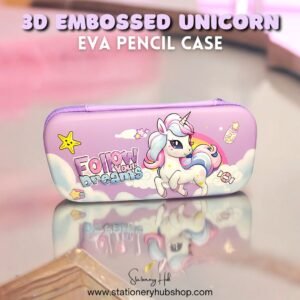 3D Embossed Unicorn EVA Pencil Case