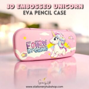 3D Embossed Unicorn EVA Pencil Case
