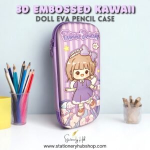 3D Embossed Kawaii Doll EVA Pencil Case