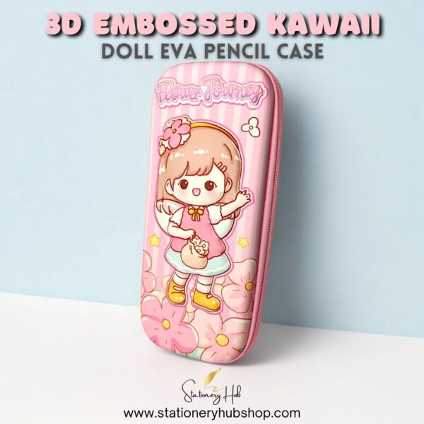 3D Embossed Kawaii Doll EVA Pencil Case - Image 3