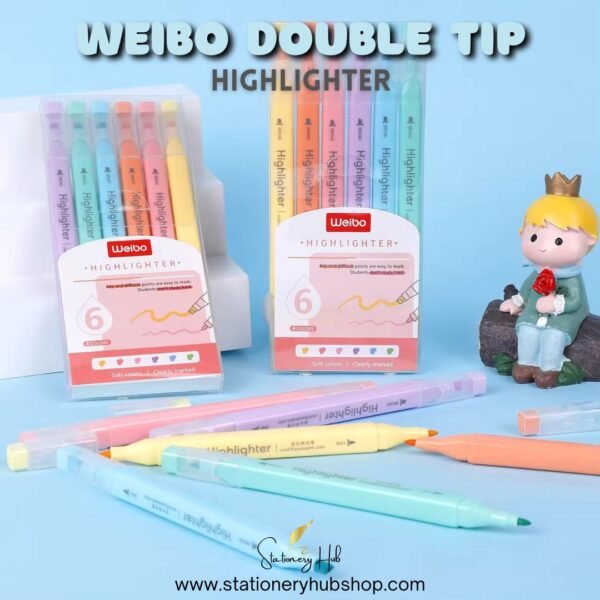 Weibo Double Tip Highlighter - Large Capacity [6 Pc]