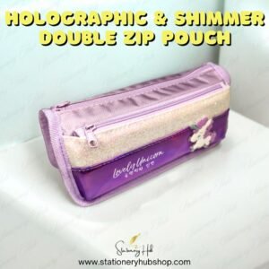 Holographic & Shimmer Unicorn Double Zip Pouch