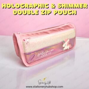 Holographic & Shimmer Unicorn Double Zip Pouch