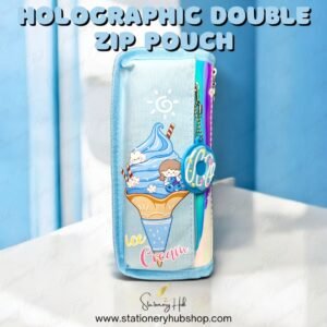 Holographic Ice Cream Double Zip Pouch
