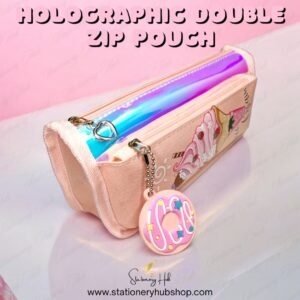 Holographic Ice Cream Double Zip Pouch