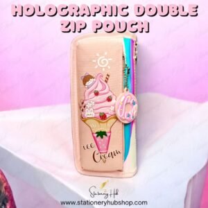 Holographic Ice Cream Double Zip Pouch