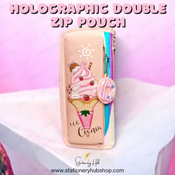 Holographic Ice Cream Double Zip Pouch - Image 3