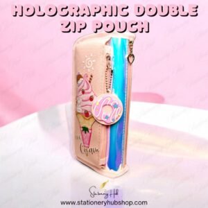 Holographic Ice Cream Double Zip Pouch