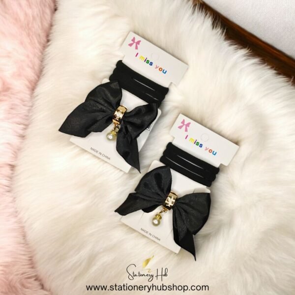 Silk Pearl Hair Bow Card - Image 2