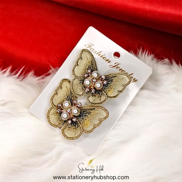 Butterfly Pearl Hair Pin [Set of Pair] - Image 3