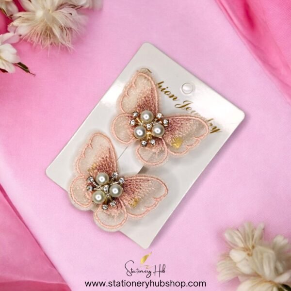 Butterfly Pearl Hair Pin [Set of Pair] - Image 5