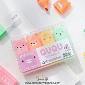 Bear Fluorescence Highlighter Set – 4 Colors