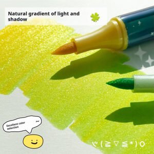Professional Metallic Glitter Art Markers (6mm Full Flexible Tip)
