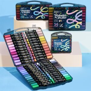 Professional Metallic Glitter Art Markers (6mm Full Flexible Tip)
