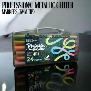 Professional Metallic Glitter Art Markers (6mm Full Flexible Tip)