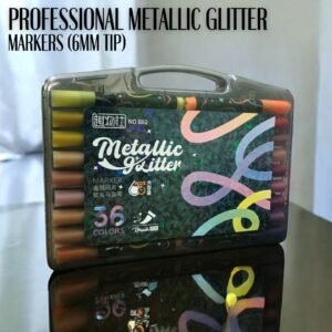 Professional Metallic Glitter Art Markers (6mm Full Flexible Tip)