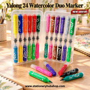 Yalong Watercolor Dual markers 24colors Set(brush tip + stamp side)