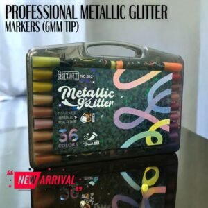 Professional Metallic Glitter Art Markers (6mm Full Flexible Tip)