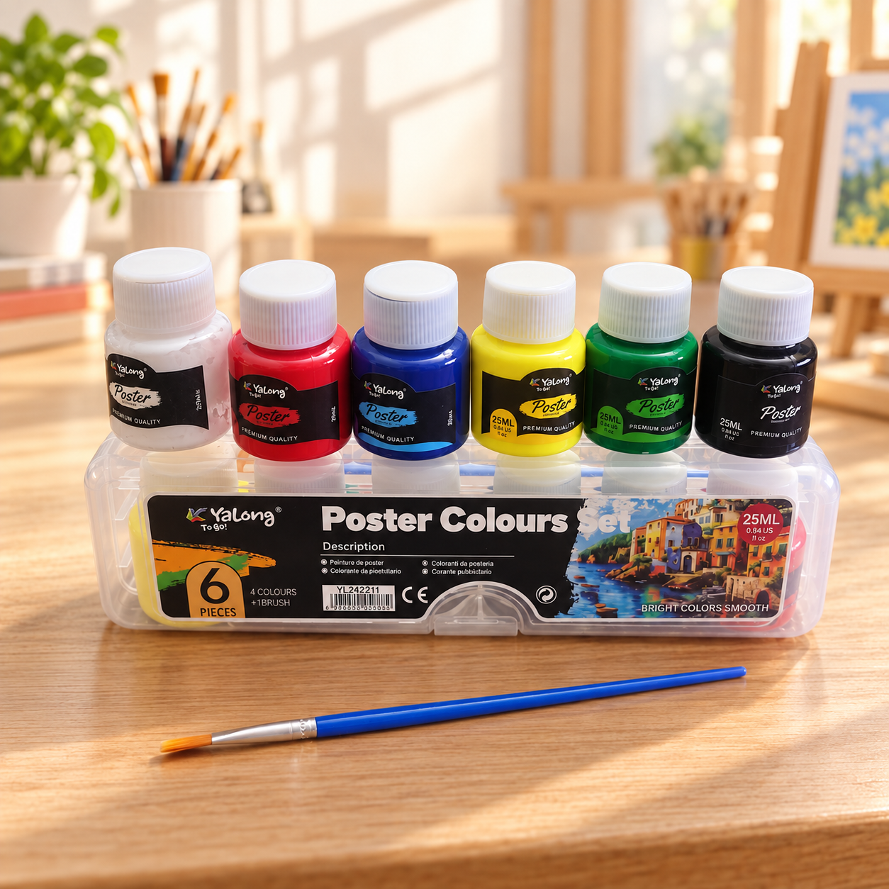Yalong Poster Colors (6 pc set 25 ml each bottle) - Image 2