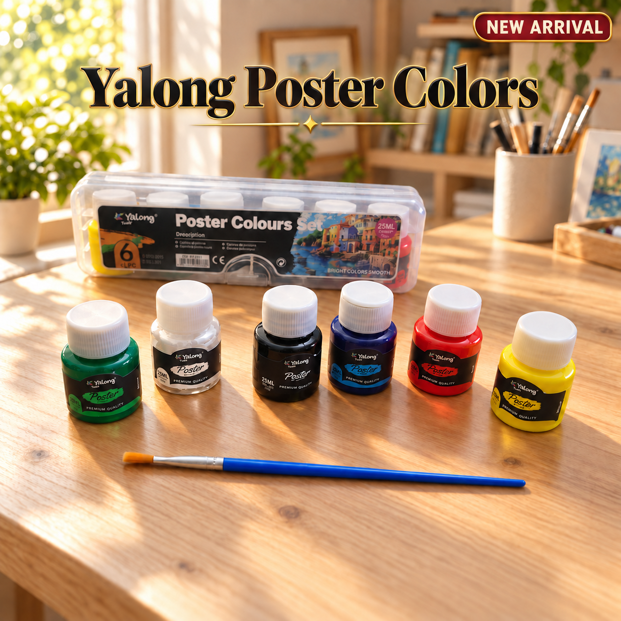 Yalong Poster Colors (6 pc set 25 ml each bottle)